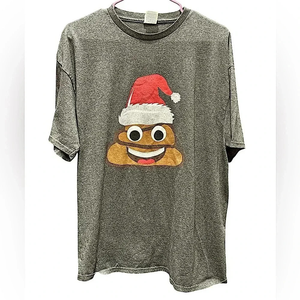Christmas poo emoji t shirt XL UNISEX